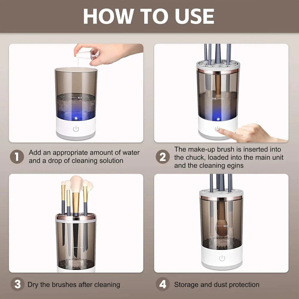 Automatic Makeup Brush cleaner