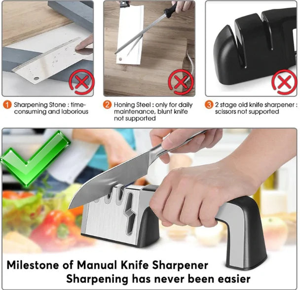 4 Stage Knife & Scissor Sharpener